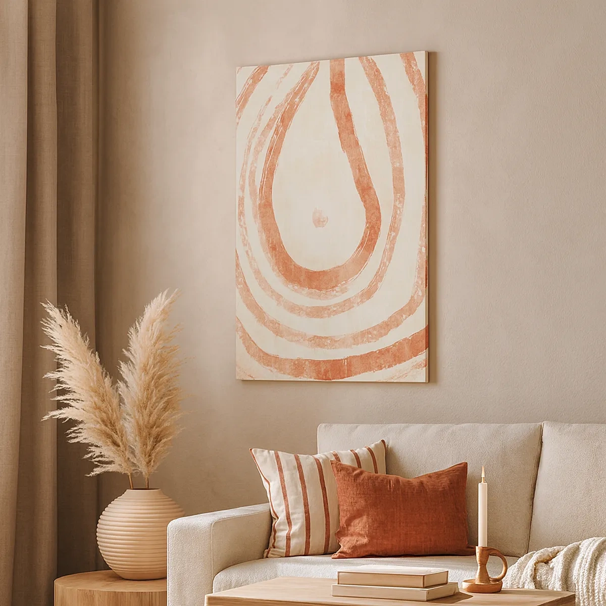 Canvas picture - Coral Circles - Composition - 50x70 cm