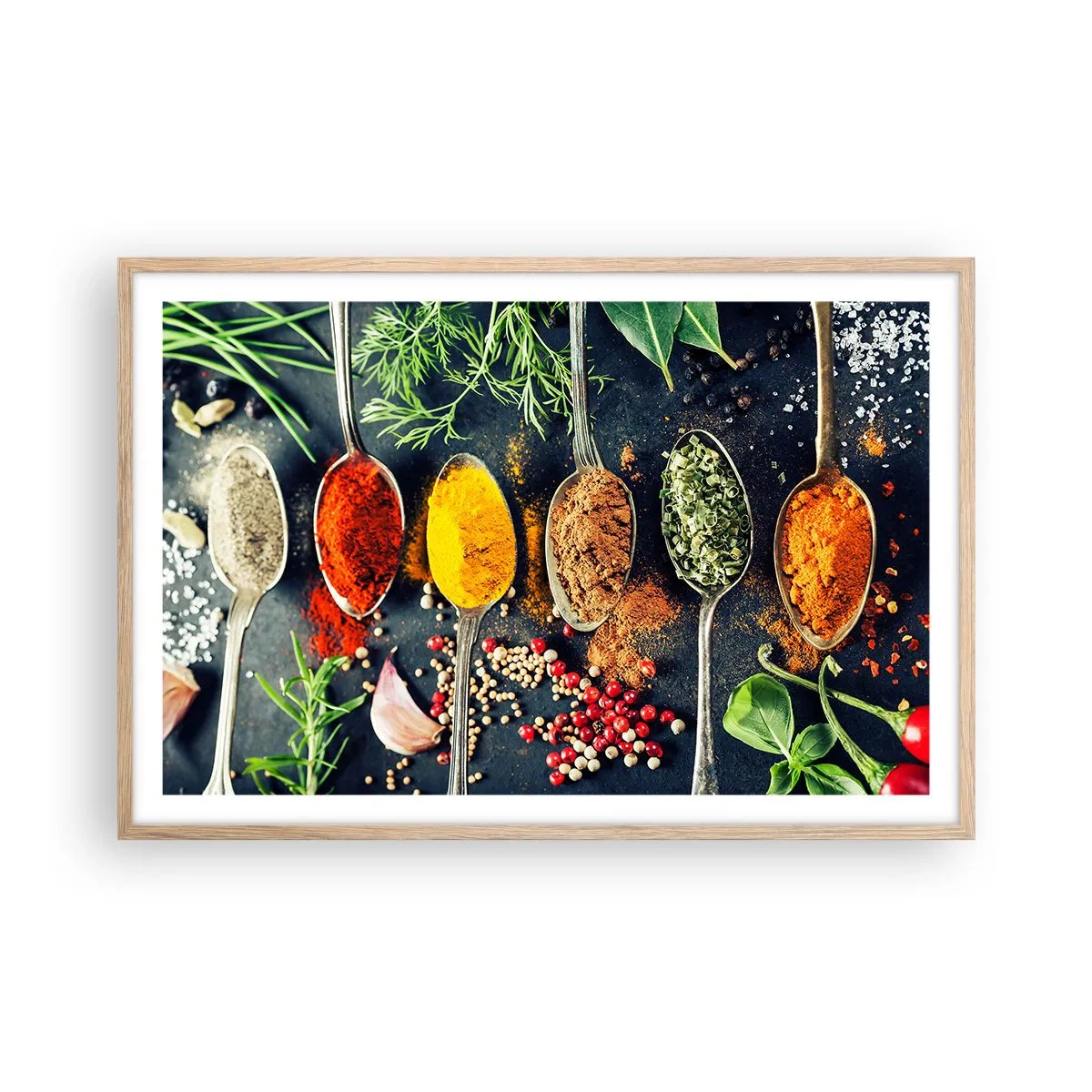 Poster in light oak frame - Culinary Magic - 91x61 cm