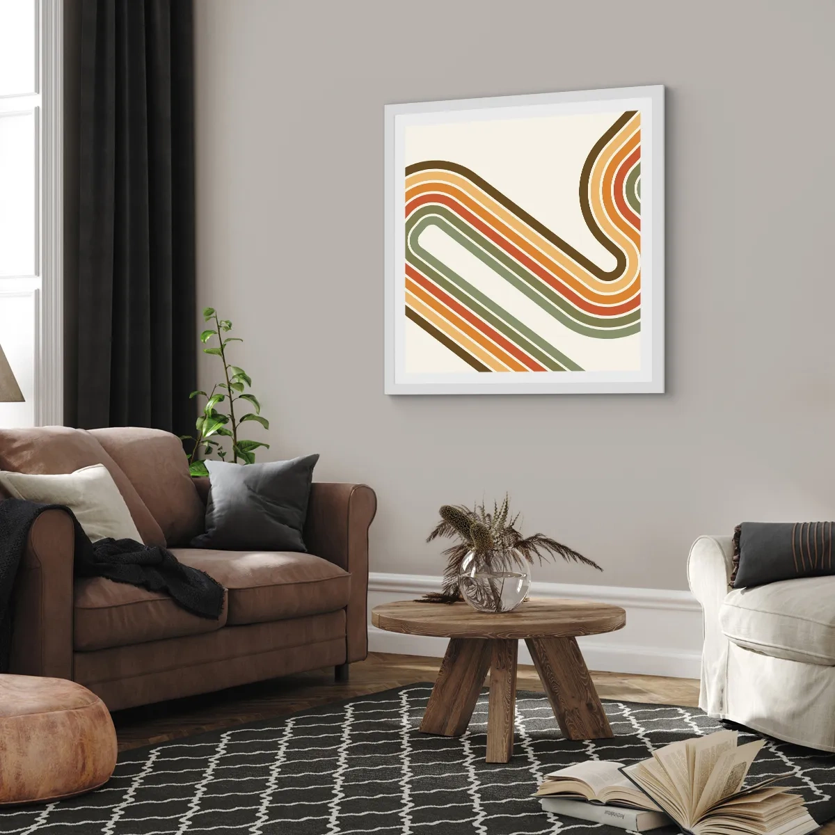 Poster in white frmae - Zigzaging towards the Goal - 30x30 cm