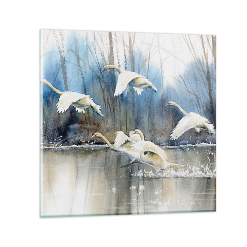 Glass picture - Like in a Fairy Tale about Wild Swans - 40x40 cm