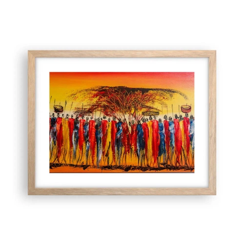 Poster in light oak frame - Marching in the Rhythm of Tam-tam - 40x30 cm