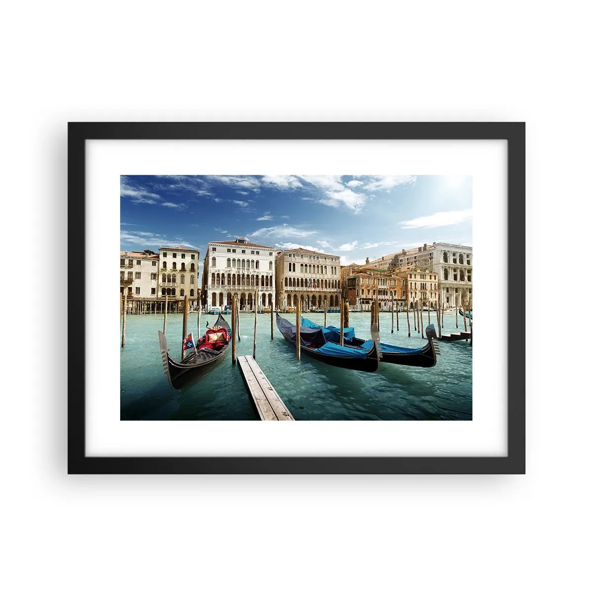 Poster in black frame - Palaces in Blue - 40x30 cm