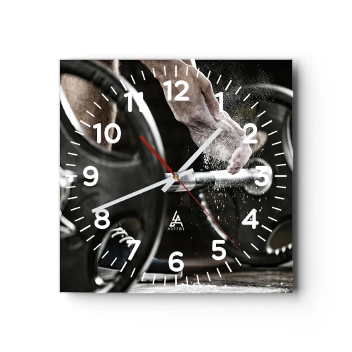 Wall clock - Clock on glass - Challenge Accepted! - 30x30 cm