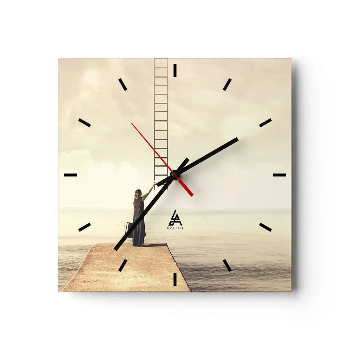 Wall clock - Clock on glass - Magical Trip - 40x40 cm