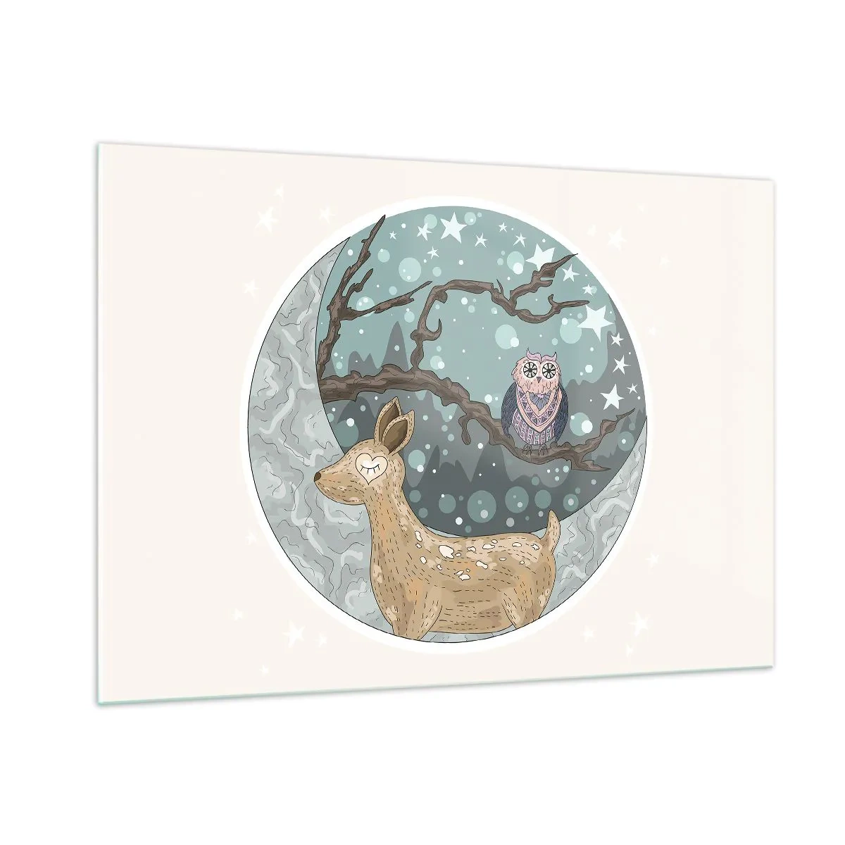 Glass picture - Fairytale Night in a Forest - 100x70 cm
