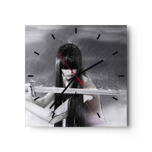 Wall clock - Clock on glass - Beautiful and Dangerous - 30x30 cm