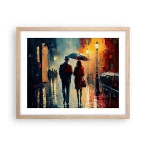 Poster in light oak frame - Urban Love Story - 50x40 cm