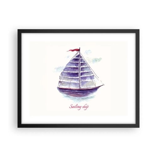 Poster in black frame - Full Sails And Calm Waters - 50x40 cm