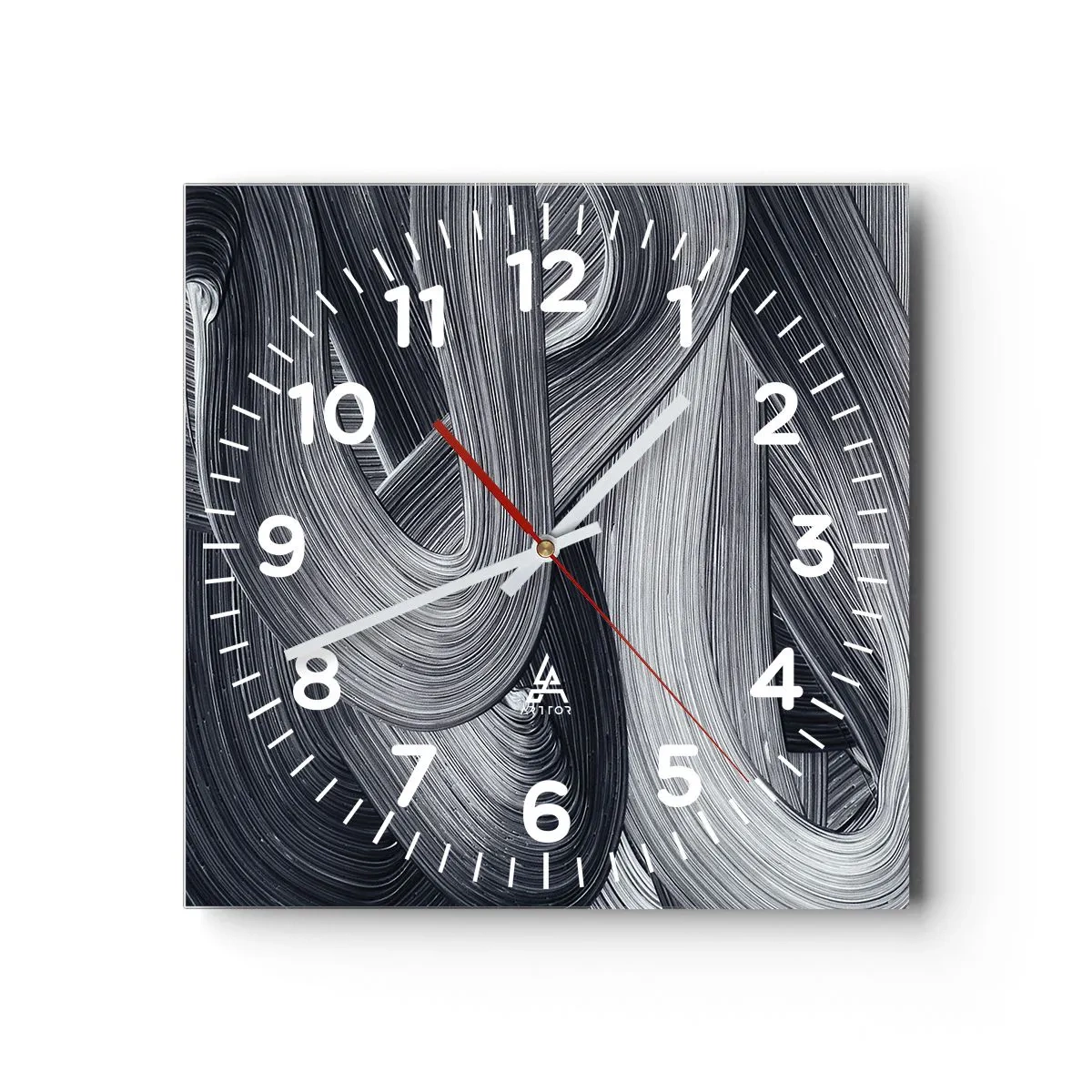 Wall clock - Clock on glass - Fluidity of Reality - 40x40 cm