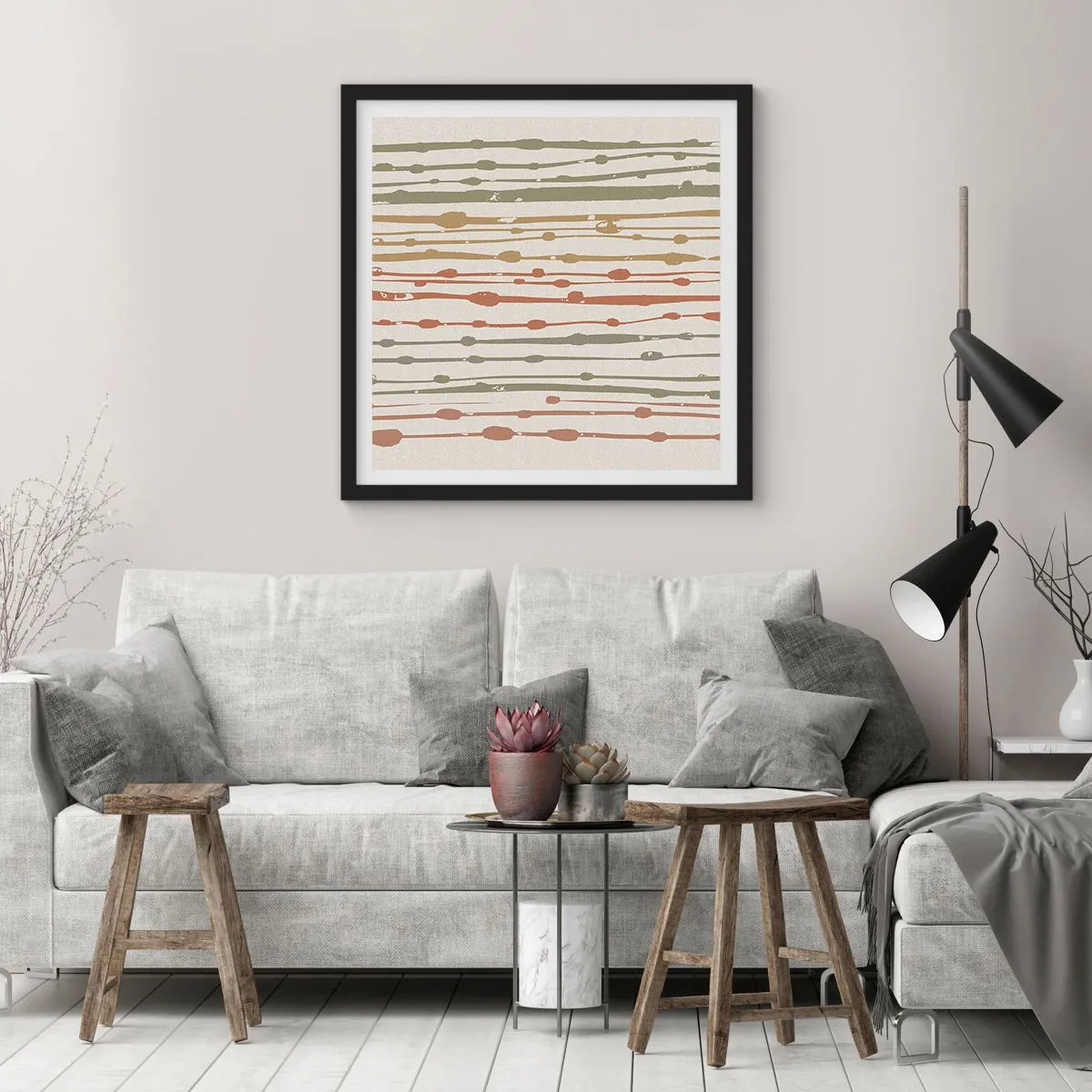 Poster in black frame - Musical Colour Notation - 60x60 cm