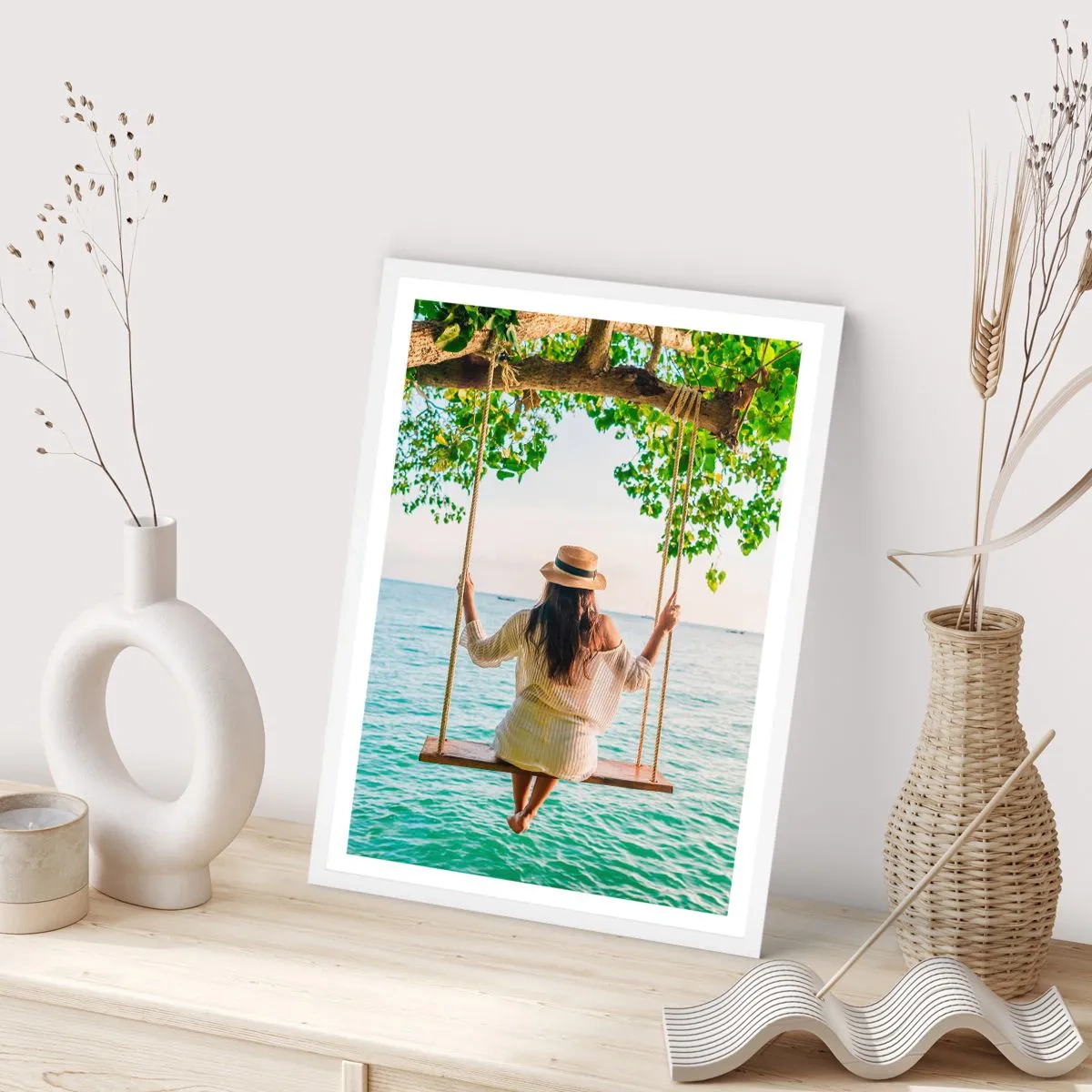 Poster in white frmae - Life Is Beautiful - 30x40 cm