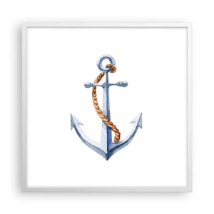 Poster in white frmae - Ahoy Adventure! - 60x60 cm