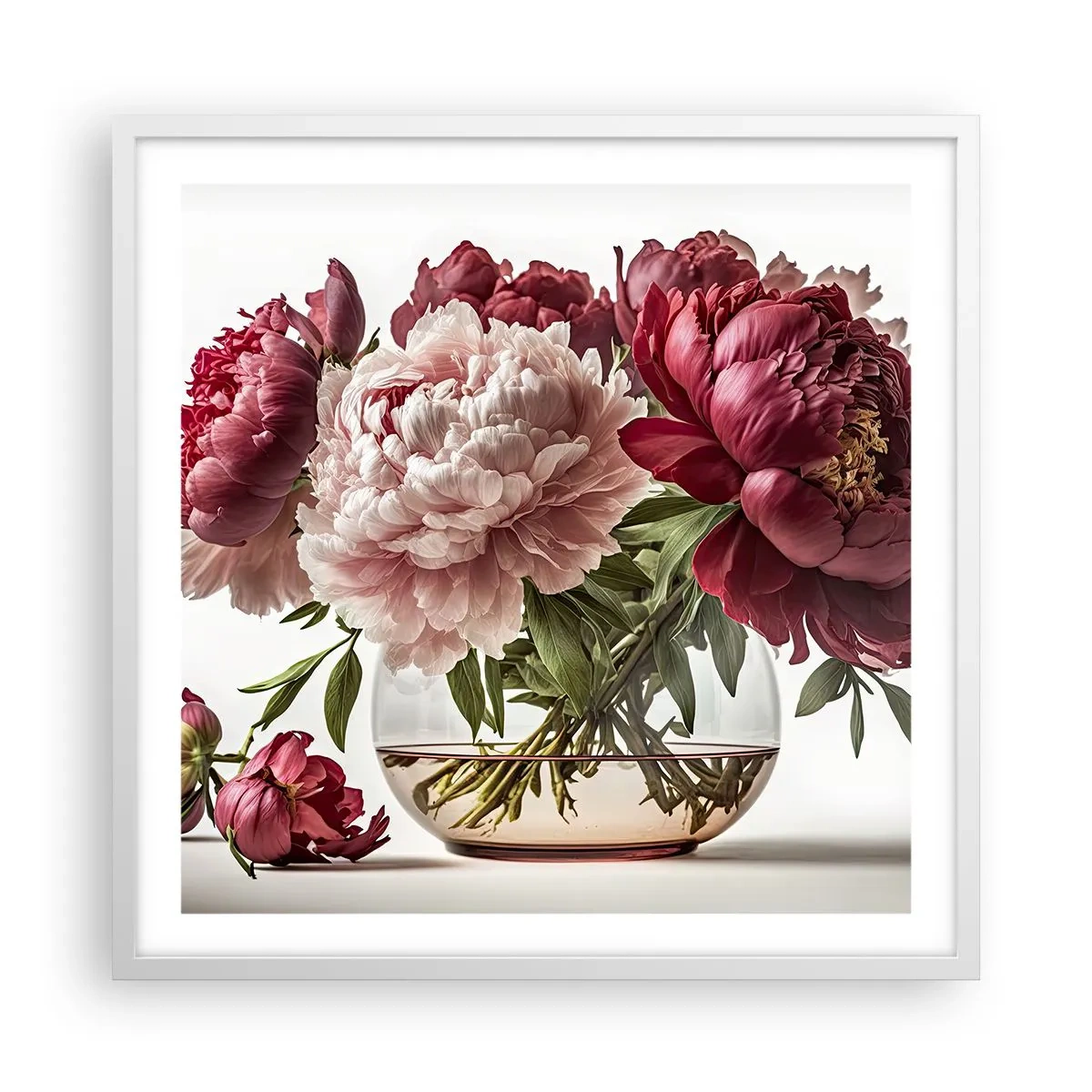 Poster in white frmae - In Full Bloom of Beauty - 60x60 cm