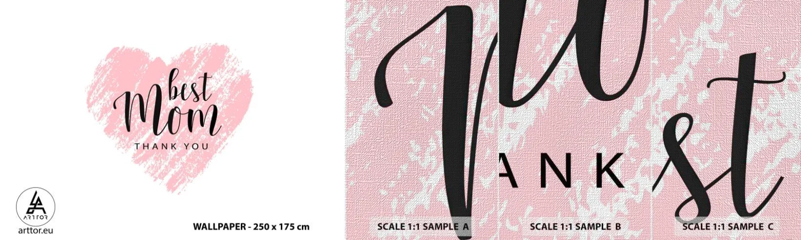 Photo Wallpaper Sample Premium Canvas - Always the Right Moment - Heart, Love, Mother's Day - 100x30 cm