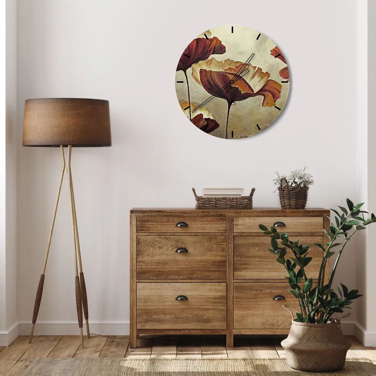 Wall clock - Clock on glass - Piece of Meadow - 30x30 cm