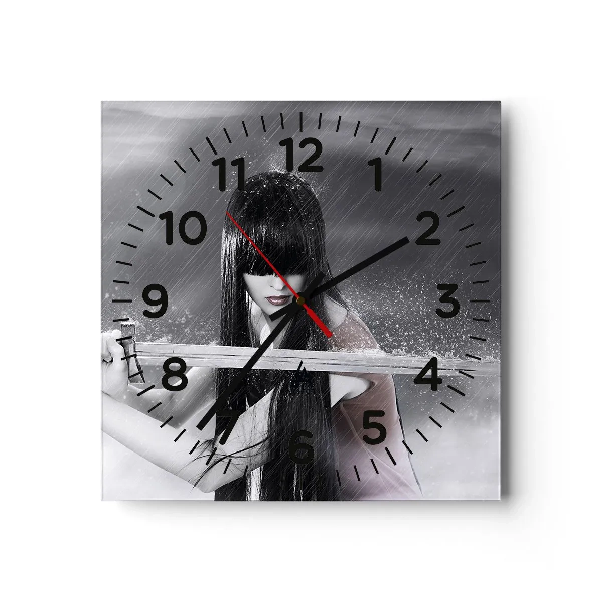 Wall clock - Clock on glass - Beautiful and Dangerous - 30x30 cm