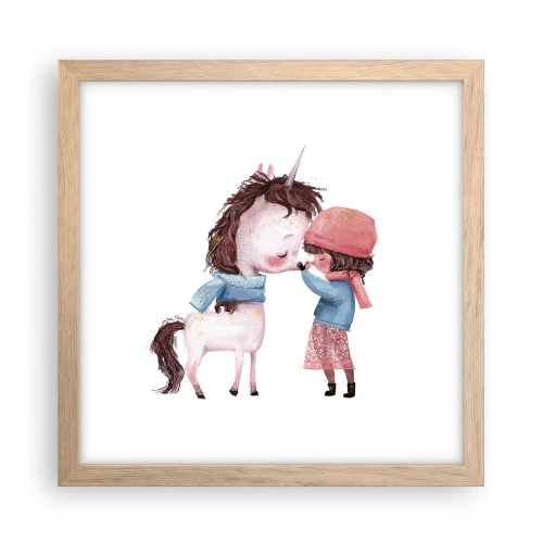 Poster in light oak frame - Winter Tale - 30x30 cm