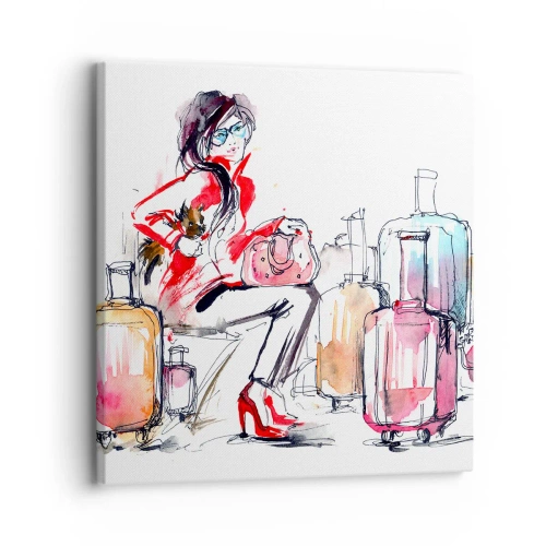Canvas picture - Let's Sit down before Travel - 30x30 cm