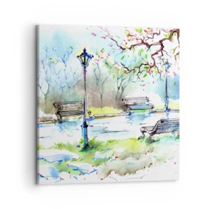 Canvas picture - Charm of Park Silence - 70x70 cm