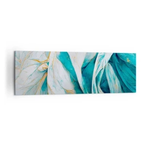 Canvas picture - Blue Abstract with a Golden Motif - 160x50 cm