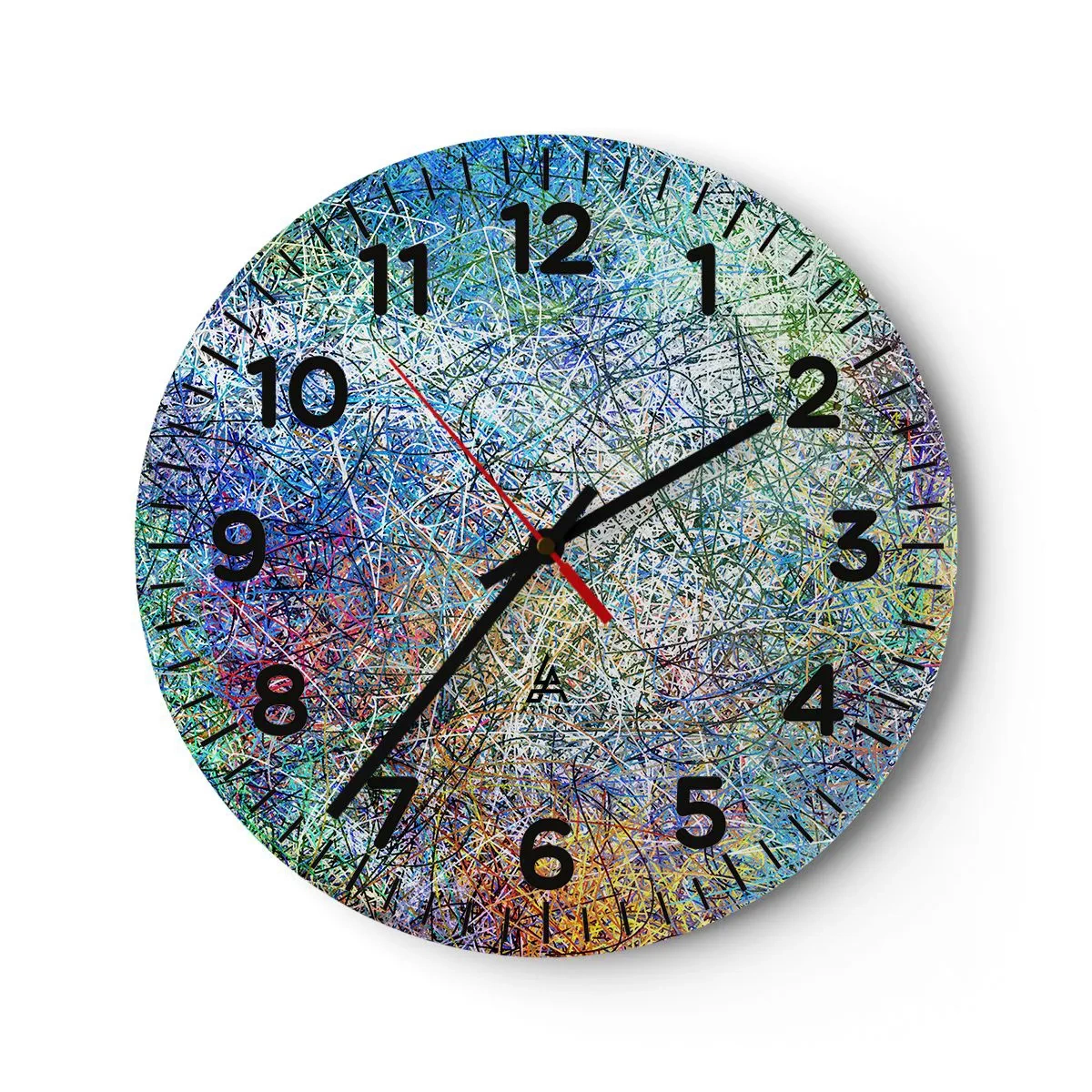 Wall clock - Clock on glass - It's Not So Simple - 40x40 cm