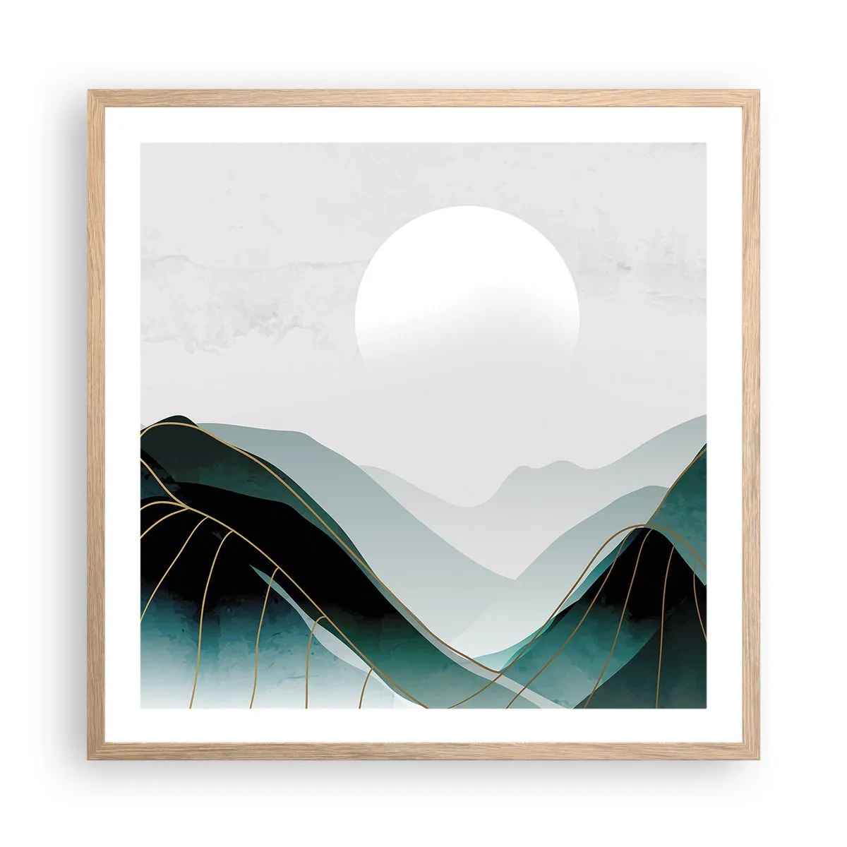 Poster in light oak frame - In Full Majesty - 60x60 cm