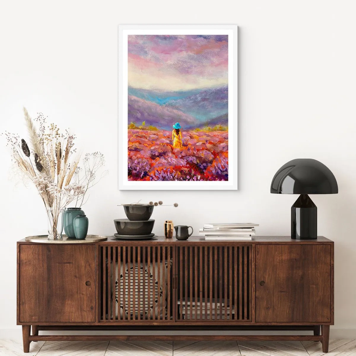Poster in white frmae - In Lavendar World - 50x70 cm