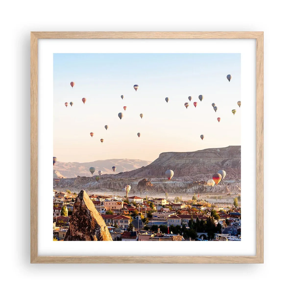Poster in light oak frame - Like Ships in the Sky - 50x50 cm