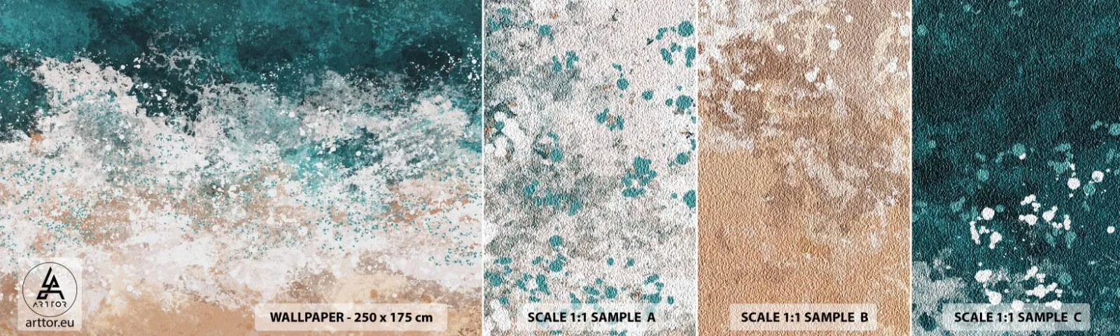 Photo Wallpaper Sample Self-Adhesive Deluxe Sticker - Sea Tales - Water, Beach, Sea - 100x30 cm