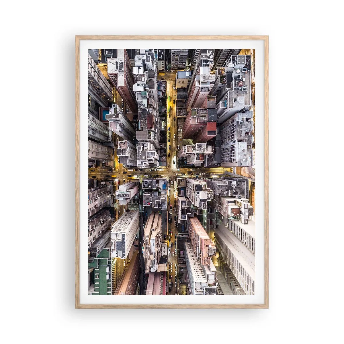 Poster in light oak frame - Greetings from Hong Kong - 70x100 cm