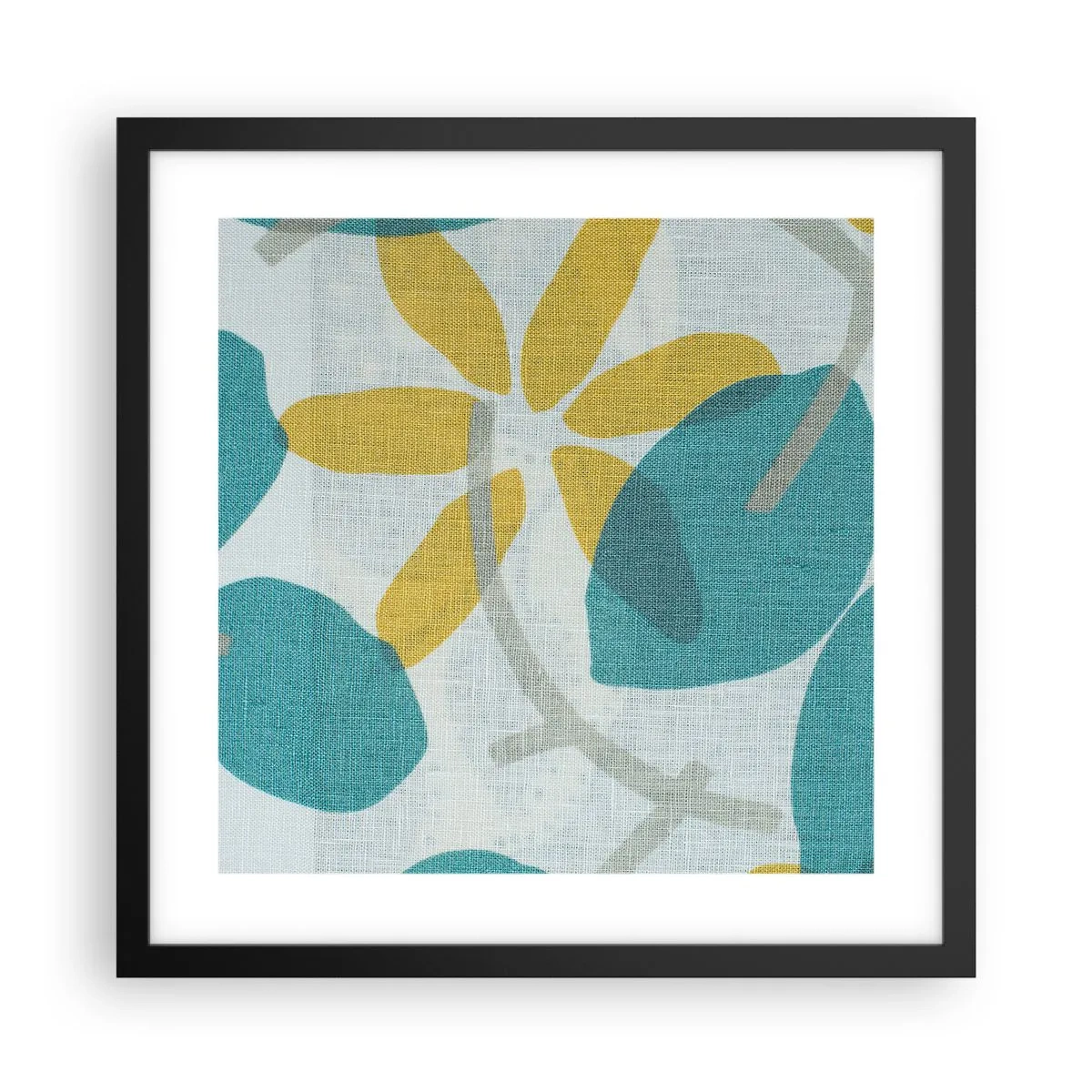 Poster in black frame - Among Azure Leaves - 40x40 cm