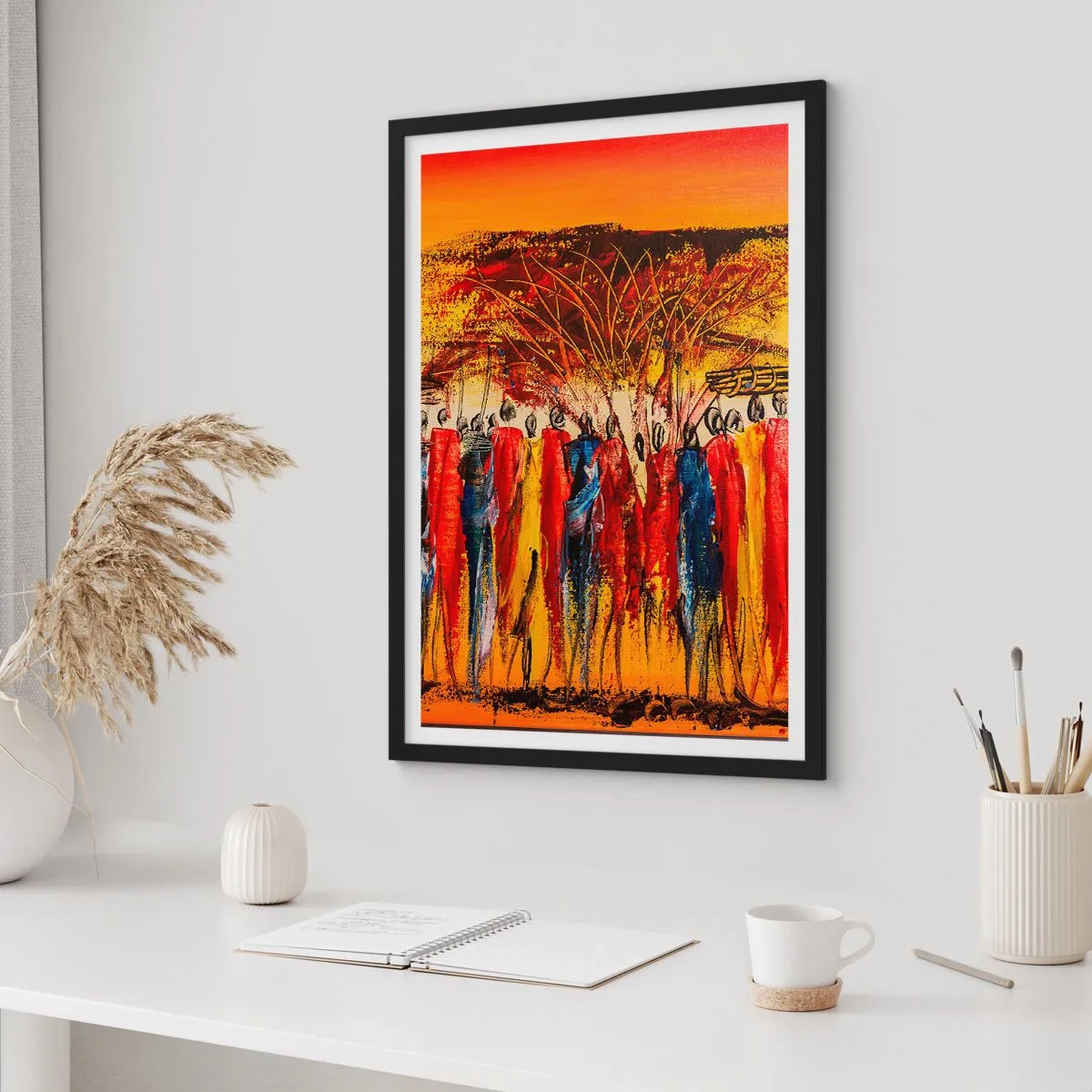 Poster in black frame - Marching in the Rhythm of Tam-tam - 40x50 cm
