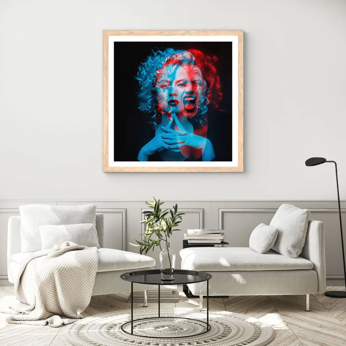 Poster in light oak frame - Alter Ego - 50x50 cm