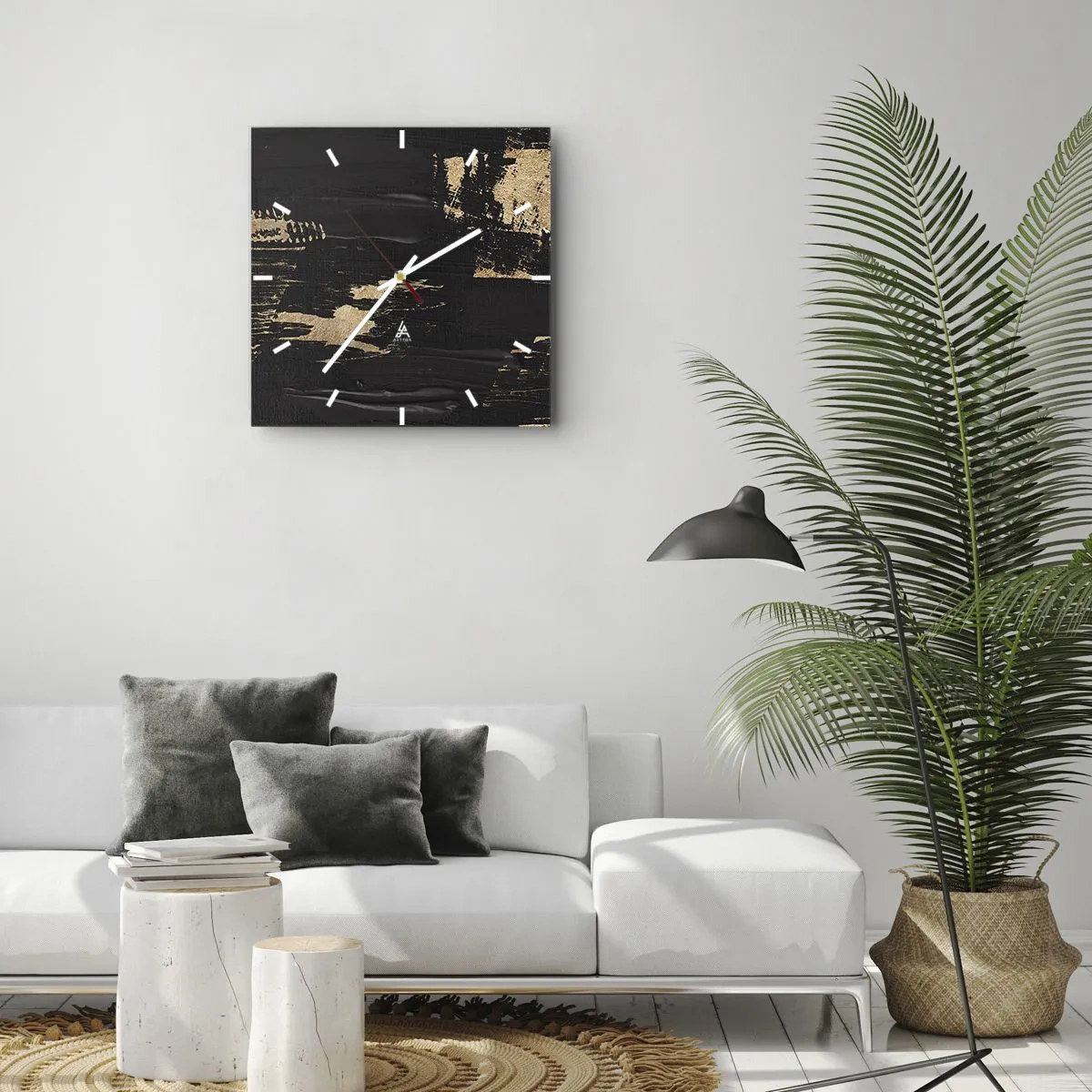 Wall clock - Clock on glass - Touch Mark - 30x30 cm