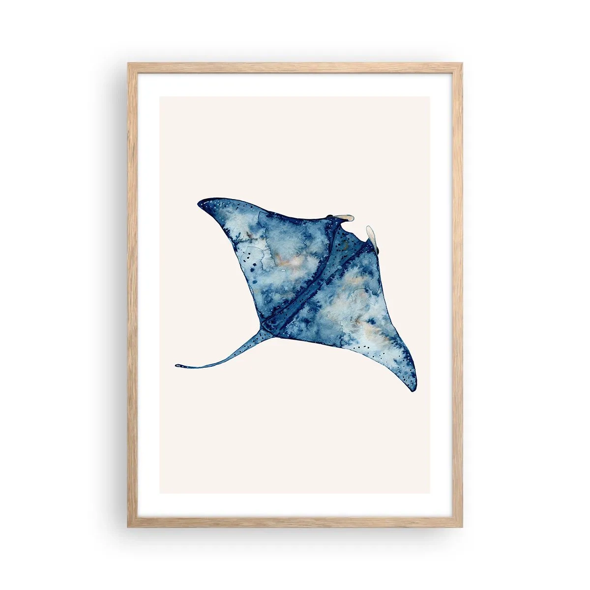 Poster in light oak frame - Life In Blue - 50x70 cm