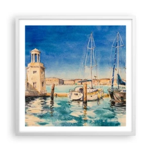 Poster in white frmae - Sunny Lagoon - 60x60 cm