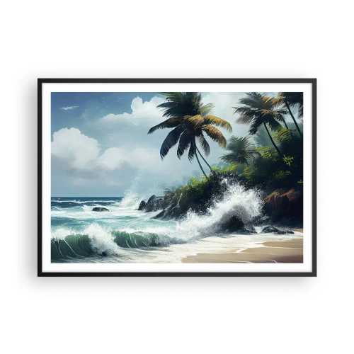 Poster in black frame - On a Tropical Shore - 100x70 cm