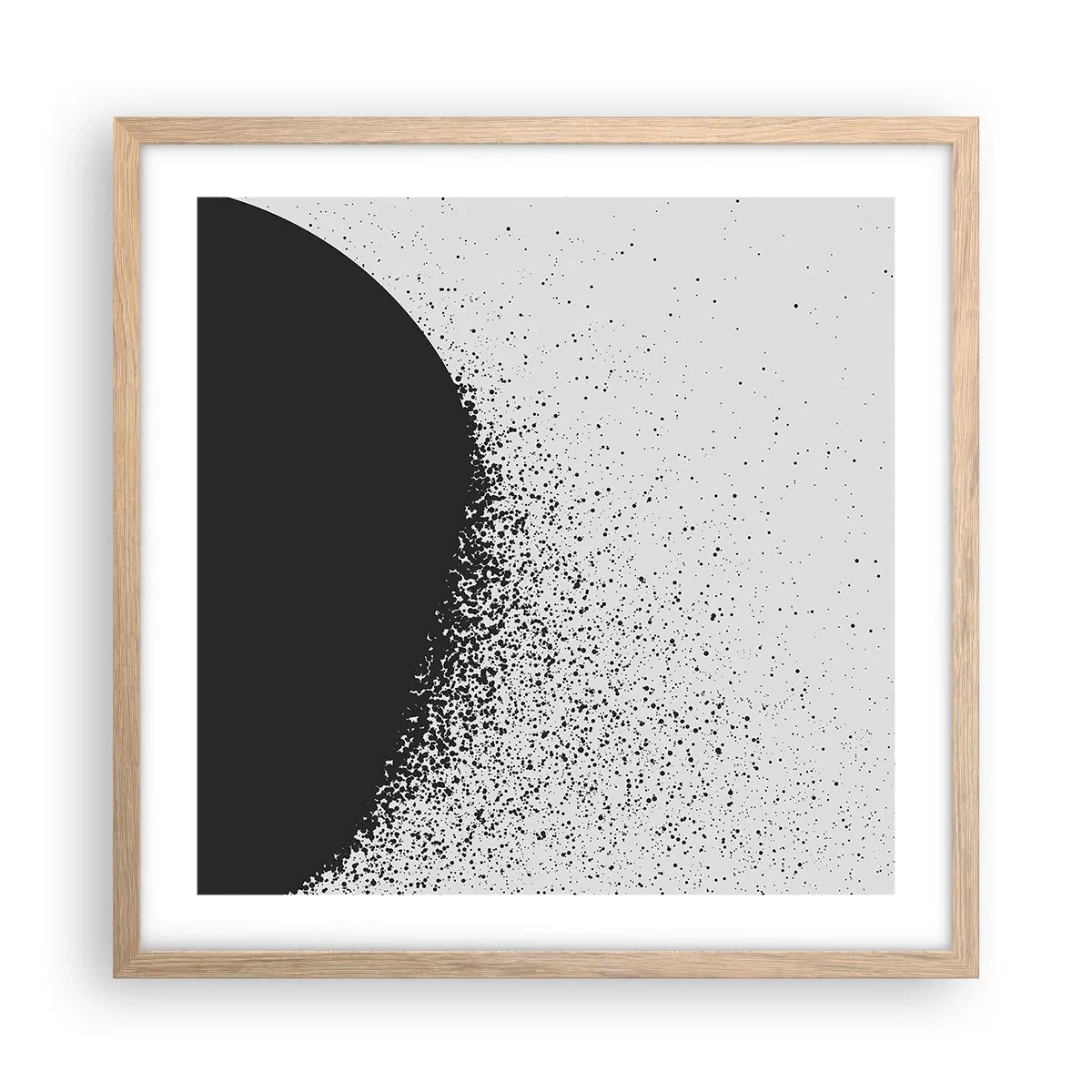 Poster in light oak frame - Movement of Particles - 50x50 cm