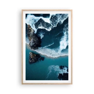 Poster in light oak frame - Envelopped by Waves - 61x91 cm