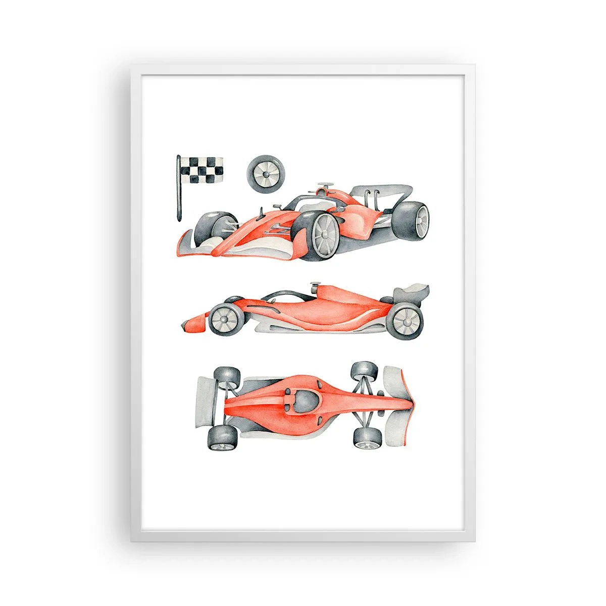 Poster in white frmae - Race for the Dreams - 50x70 cm
