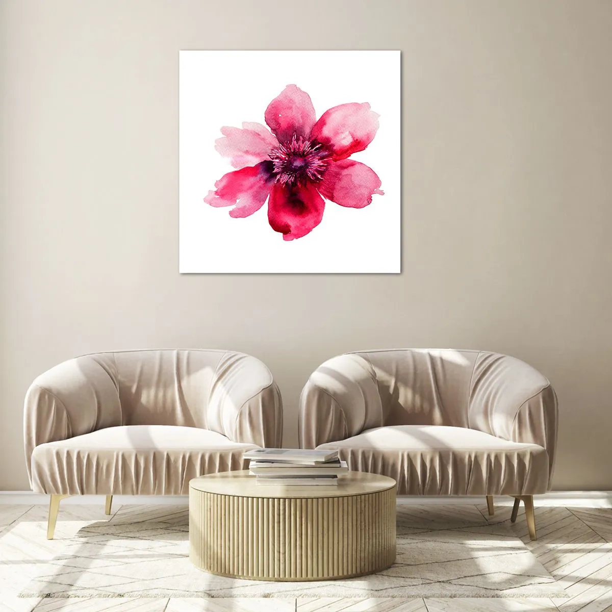 Glass picture - Carmine, Fragrant Kiss - 70x70 cm