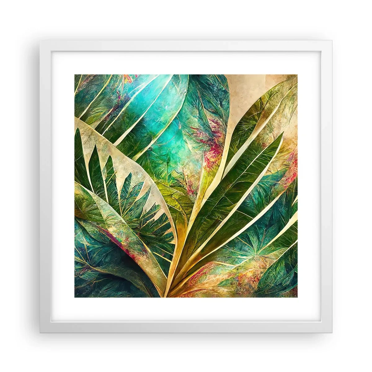 Poster in white frmae - Colours of the Tropics - 40x40 cm