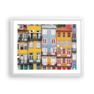 Poster in white frmae - Colours of Old Town - 50x40 cm