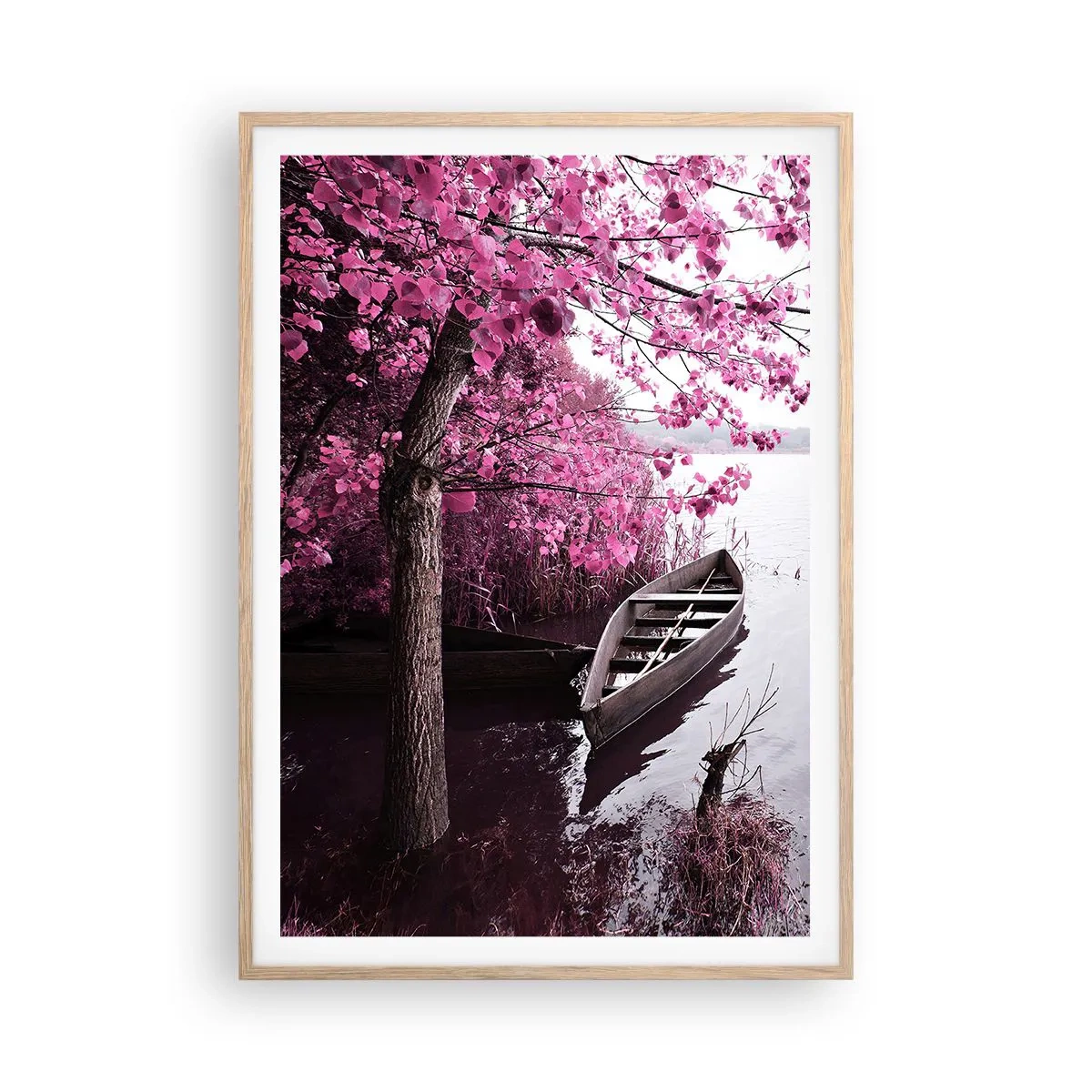 Poster in light oak frame - In Pink Silence - 70x100 cm