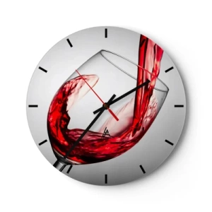 Wall clock - Clock on glass - Colour - Movement - Sound - 40x40 cm