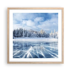 Poster in light oak frame - Dazling and Crystalline View - 50x50 cm