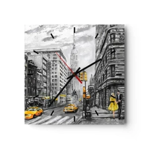 Wall clock - Clock on glass - New York Tale - 30x30 cm