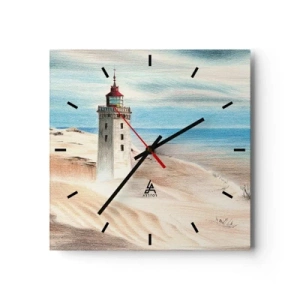 Wall clock - Clock on glass - Always Staring at the Sea - 30x30 cm