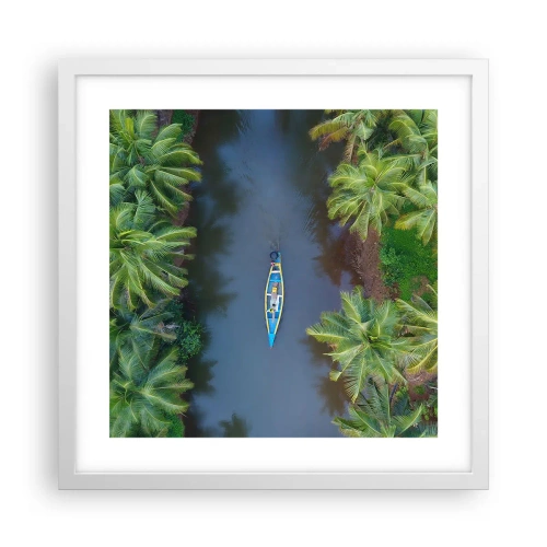 Poster in white frmae - On Tropical Trail - 40x40 cm