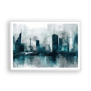 Poster in white frmae - City in the Colour of Rain - 100x70 cm